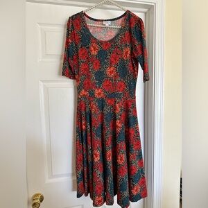 LulaRoe Floral Design Short Sleeve Dress Size Medium